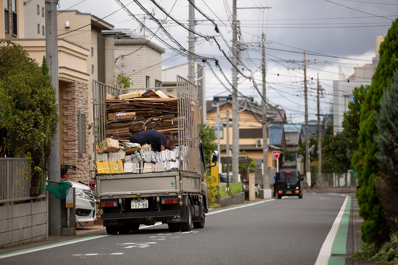 truck, street, recycle, sustainability, vehicle